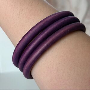 3 Purple Wooden Bangle Set